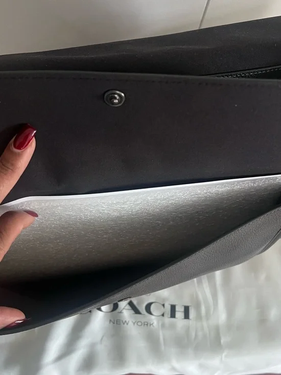 Coach Black Pebble Leather Messenger with Silver Hardware - Picture 4 of 7